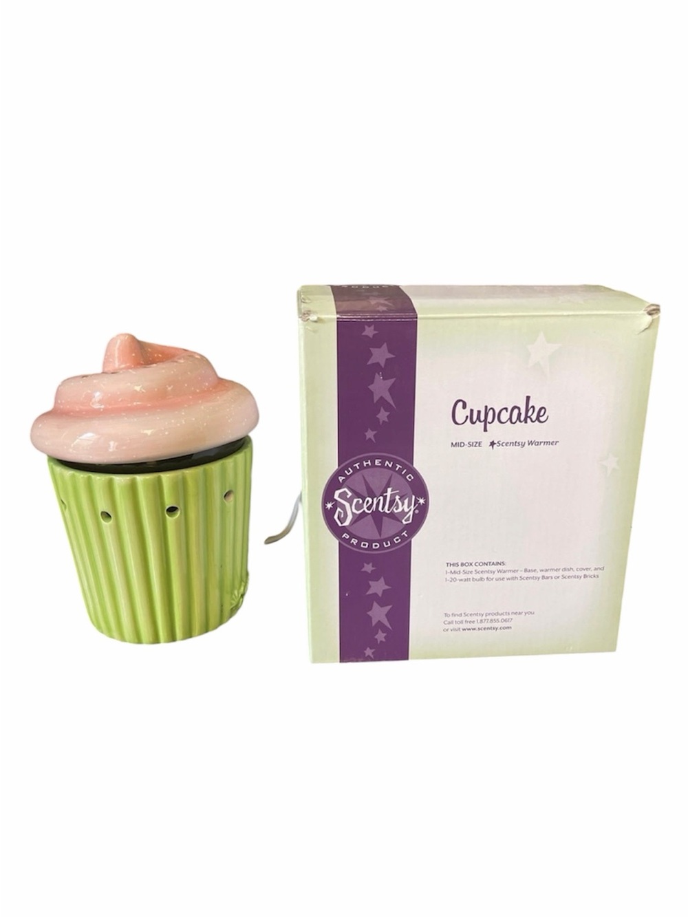 Scentsy Cupcake Wax Warmer (Retired) & Birthday Teddy Bear Gift Set Bundle Baker